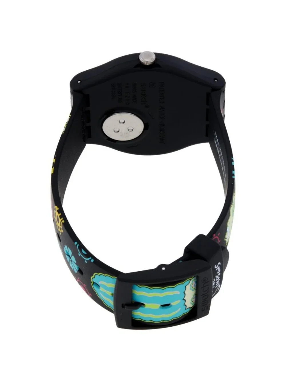 NWT Swatch The Simpsons D'Oh Of The Dead Quartz Black Dial Unisex Watch